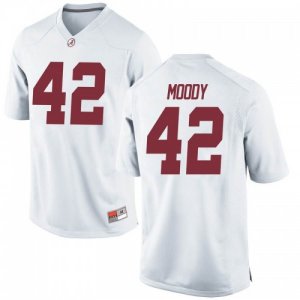 Men's Alabama Crimson Tide #42 Jaylen Moody White Replica NCAA College Football Jersey 2403WLCT2